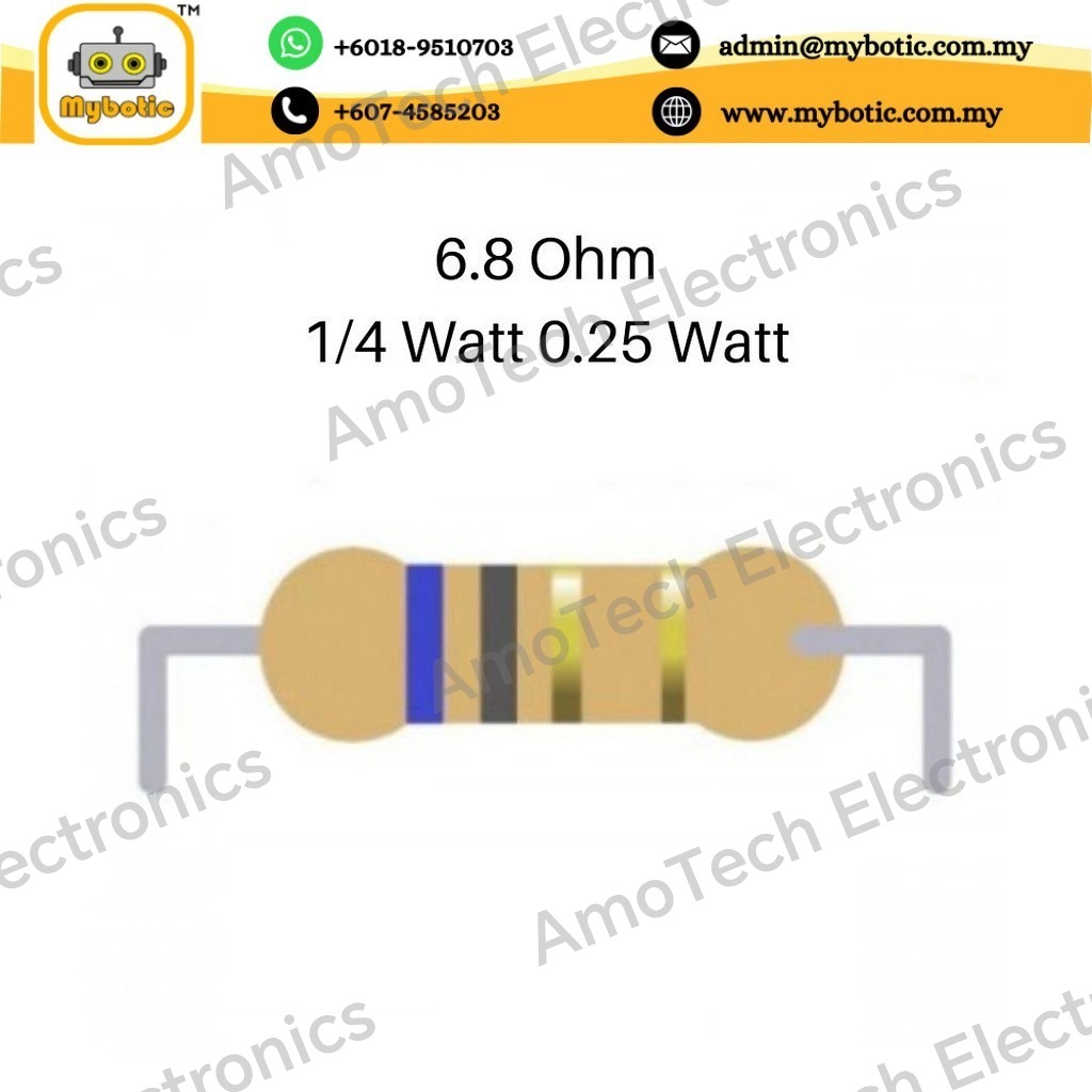 Resistor 6.8 Ohm 1/4W